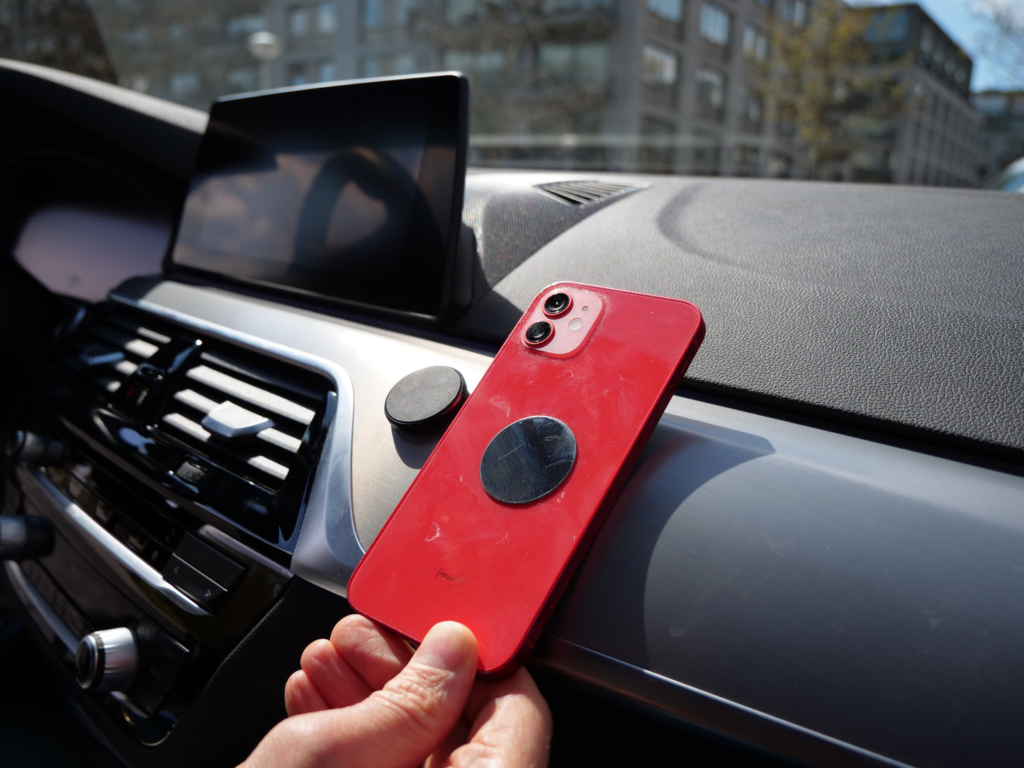 MyTech Magnetic Stick-On Car Holder - Magnetic Phone Holder - Universal -