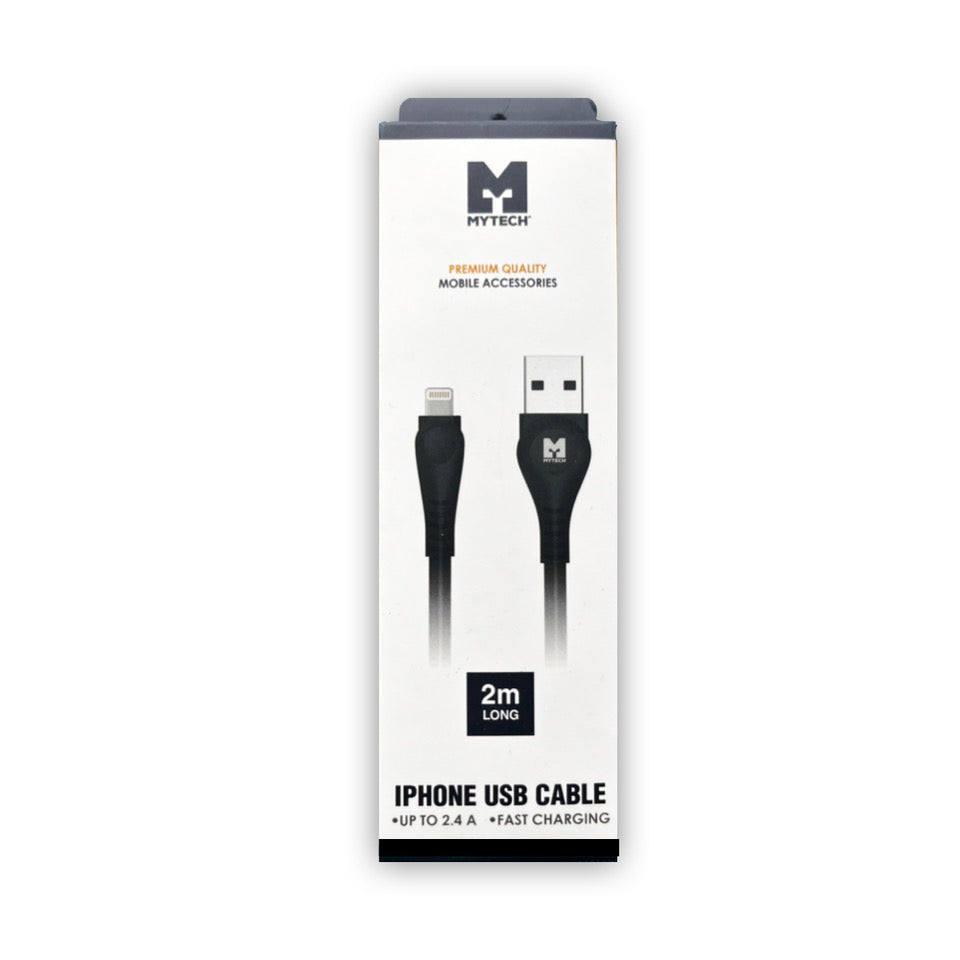 MyTech Apple Lightning Charging Cable - 2 Meter Long - Black