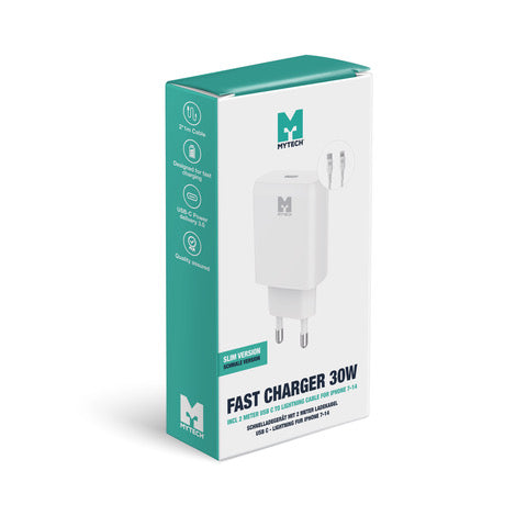 MYTECH Fast Charger 30W + USB-C to Lightning Cable 2M