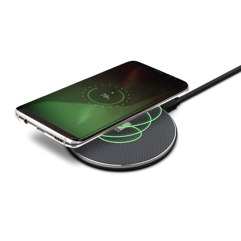 MyTech Wireless Charger I Oplader I Snelladen met een vermogen tot 10W I Gemakkelijk I Veilig opladen I Aluminium + ABS